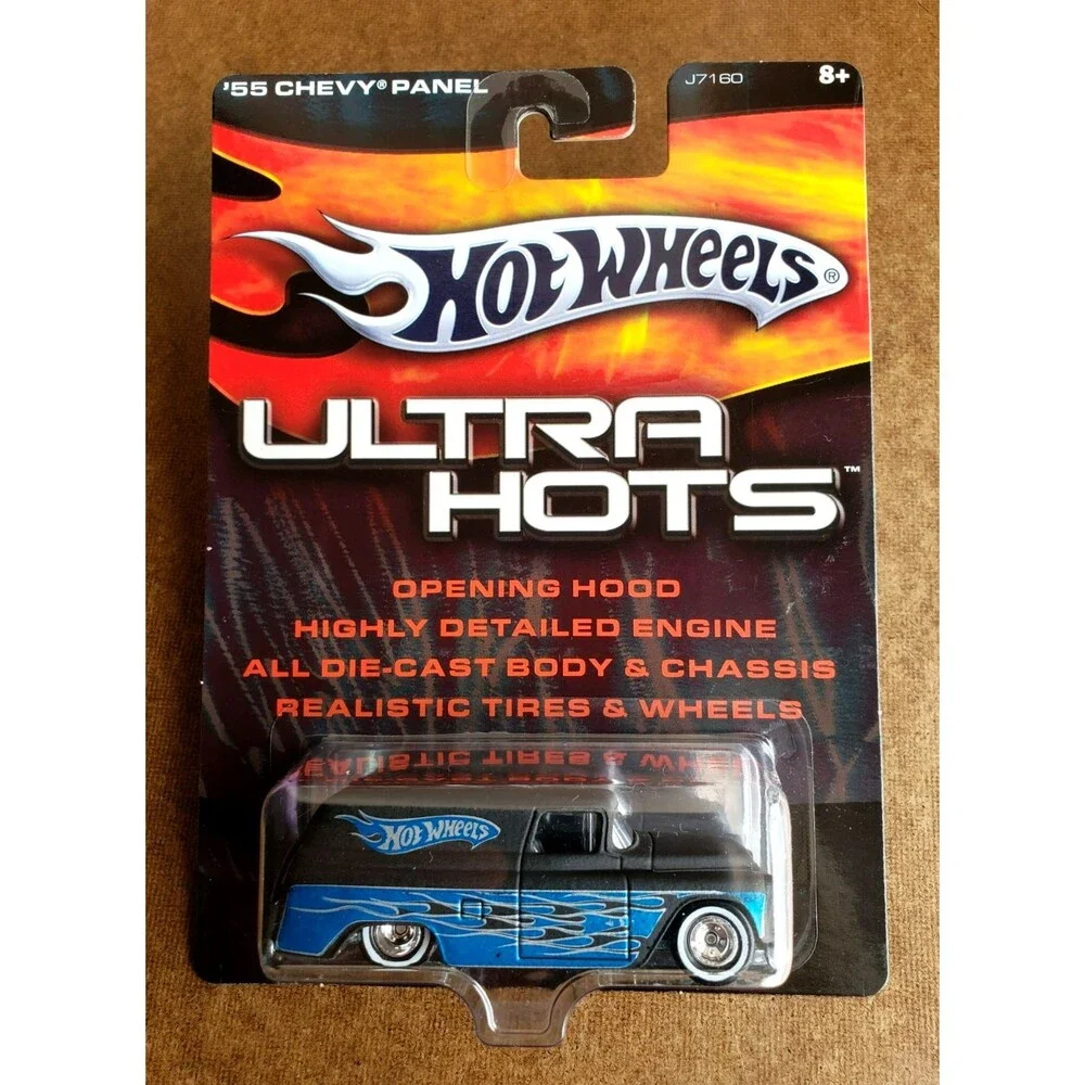 2006 Hot Wheels '55 CHEVY PANEL Black Blue ULTRA HOTS SERIES 1:64 WW REAL RIDERS